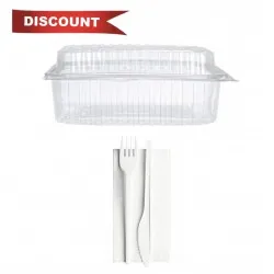 Pachet 1 bax Caserole 750cc si 1 bax BIO Furculita + Cutit + Servetel Pachet 1 bax Caserole 750cc si 1 bax BIO Furculita + Cutit + Servetel