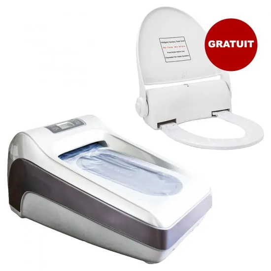 Pachet Aparat automat pentru acoperirea pantofilor Quen + GRATUIT Capac toaleta cu buton - cu folie 135 utilizari Sanito