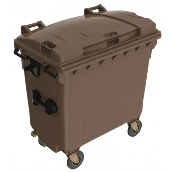 Eurocontainer plastic, 770 L, maro, capac plat- Transport Inclus Eurocontainer plastic, 770 L, maro, capac plat- Transport Inclus
