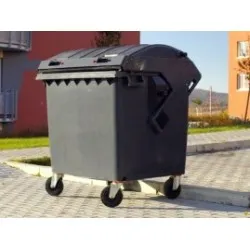 Container HDPE CLF 1100L cu capac plat negru - Transport inclus Container HDPE CLF 1100L cu capac plat negru - Transport inclus