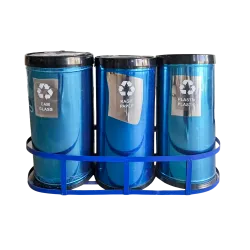 RESIGILAT 1 - Set 3 cosuri colectare selectiva din inox, 45L/recipient RESIGILAT 1 - Set 3 cosuri colectare selectiva din inox, 45L/recipient
