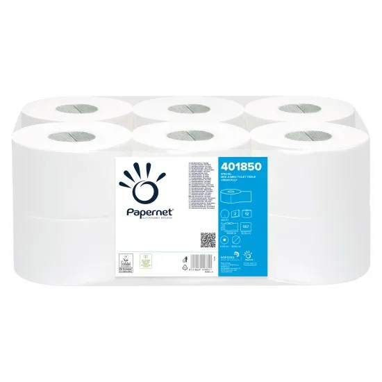 Hartie igienica mini jumbo, in 2 straturi, 12 role/bax, Papernet, 474 grame