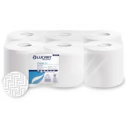 Lavete din hartie, pe rola cu derulare centrala, albe - Strong 150 Joint, LUCART, portionate Lavete din hartie, pe rola cu derulare centrala, albe - Strong 150 Joint, LUCART, portionate