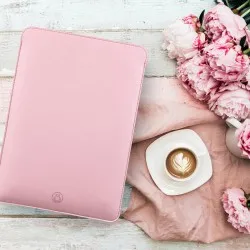 Husa laptop, MacBook 15 inch, UNIKA, piele PU cu lana din fibre naturale, roz Husa laptop, MacBook 15 inch, UNIKA, piele PU cu lana din fibre naturale, roz