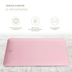 Husa laptop, MacBook 13 inch, UNIKA, piele PU cu lana din fibre naturale, roz Husa laptop, MacBook 13 inch, UNIKA, piele PU cu lana din fibre naturale, roz