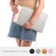 Husa laptop, MacBook 13 inch, UNIKA, piele PU cu lana din fibre naturale, gri