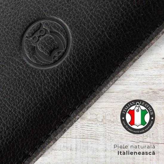 Husa laptop, MacBook 13 inch, UNIKA, piele PU cu lana din fibre naturale, negru Husa laptop, MacBook 13 inch, UNIKA, piele PU cu lana din fibre naturale, negru