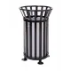 Cos stradal pentru gunoi, Negru, Metal, 35 L Cos stradal pentru gunoi, Negru, Metal, 35 L