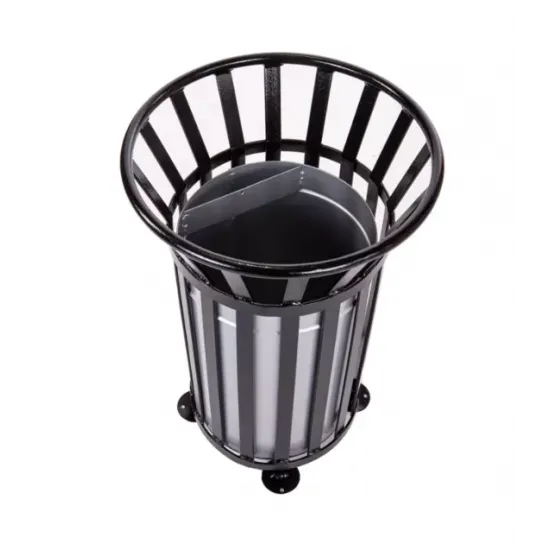 Cos stradal pentru gunoi, Negru, Metal, 35 L Cos stradal pentru gunoi, Negru, Metal, 35 L
