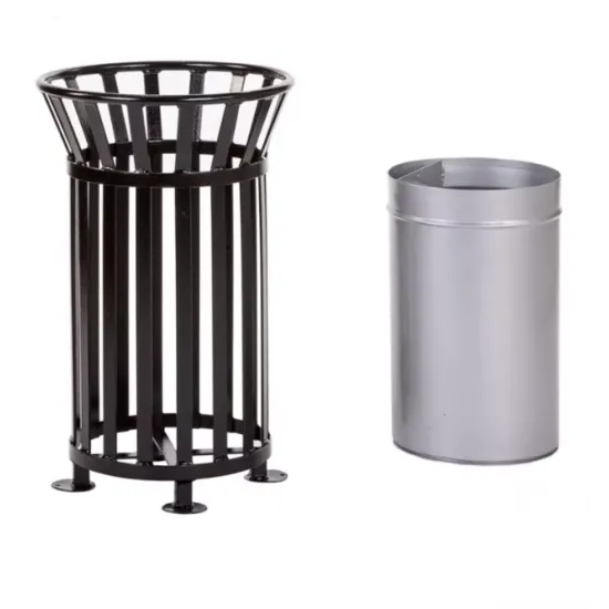 Cos stradal pentru gunoi, Negru, Metal, 35 L Cos stradal pentru gunoi, Negru, Metal, 35 L