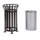 Cos stradal pentru gunoi, Negru, Metal, 35 L Cos stradal pentru gunoi, Negru, Metal, 35 L