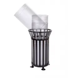 Cos stradal pentru gunoi Bristol, Negru, Metal, 100 L Cos stradal pentru gunoi Bristol, Negru, Metal, 100 L