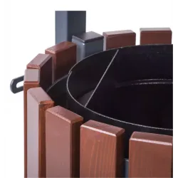 Cos stradal pentru gunoi, Maro, Metal si Lemn, 40 L Cos stradal pentru gunoi, Maro, Metal si Lemn, 40 L