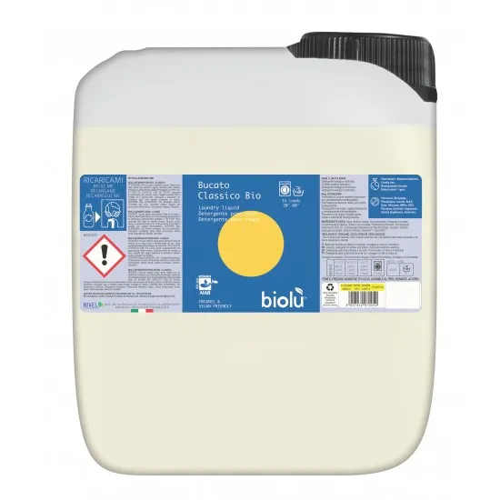 Biolu Detergent ecologic lichid pentru rufe albe si colorate lamaie 5L Biolu Detergent ecologic lichid pentru rufe albe si colorate lamaie 5L