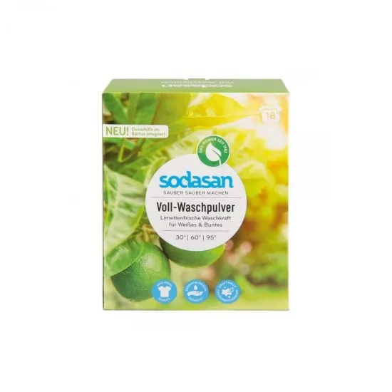 Detergent praf bio pentru spalari grele universal cu Lime 1,010 kg Sodasan Detergent praf bio pentru spalari grele universal cu Lime 1,010 kg Sodasan