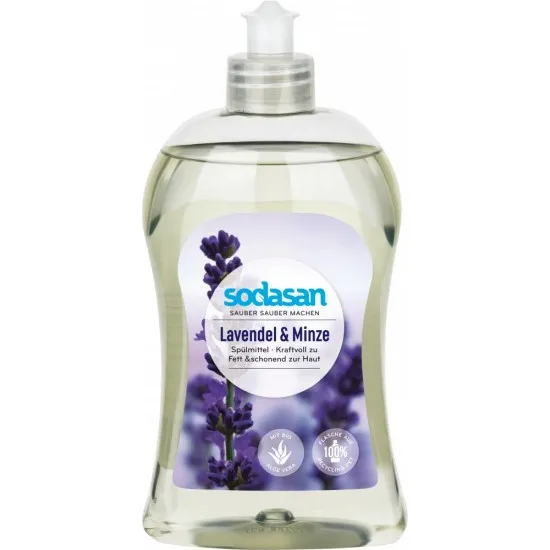 Detergent vase lichid bio lavanda si menta 500 ml Sodasan Detergent vase lichid bio lavanda si menta 500 ml Sodasan