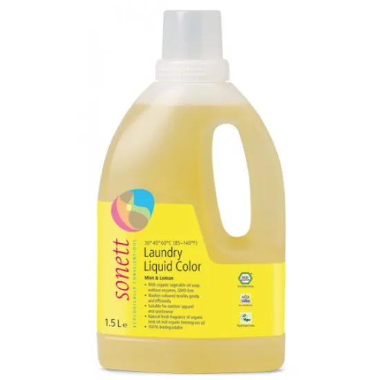 DETERGENT ECOLOGIC LICHID PT. RUFE COLORATE - MENTA SI LAMAIE 1.5L Sonett DETERGENT ECOLOGIC LICHID PT. RUFE COLORATE - MENTA SI LAMAIE 1.5L Sonett