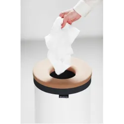 Cos rufe din otel, 35L, capac pluta - alb