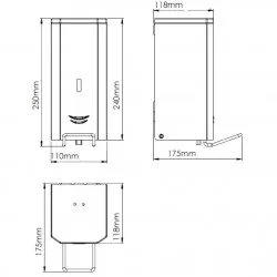 Dozator sapun lichid actionare cu tija, Inox, Negru Dozator sapun lichid actionare cu tija, Inox, Negru