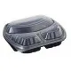Caserole negre,de meniu, cu 3 compartimente (capac inclus) - 50 buc/set Caserole negre,de meniu, cu 3 compartimente (capac inclus) - 50 buc/set