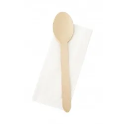 Set 100 bucati, LEMN Lingura si Servetel Set 100 bucati, LEMN Lingura si Servetel