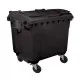 Container HDPE CLF 1100L cu capac plat negru - Transportul nu este inclus