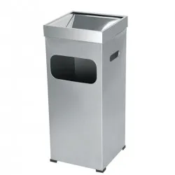 Cos patrat din inox, cu scrumiera, 42 L Cos patrat din inox, cu scrumiera, 42 L