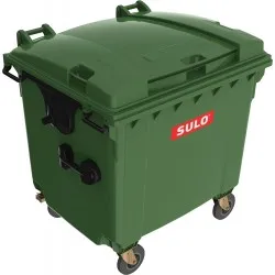 Eurocontainer verde din material plastic, cu capac plat, SULO, 1100 l  - Transport Inclus Eurocontainer verde din material plastic, cu capac plat, SULO, 1100 l  - Transport Inclus