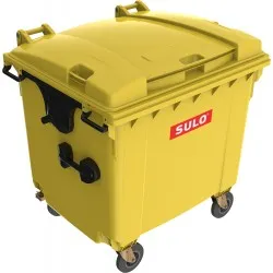 Eurocontainer galben din material plastic, cu capac plat, SULO, 1100 l  - Transport Inclus Eurocontainer galben din material plastic, cu capac plat, SULO, 1100 l  - Transport Inclus