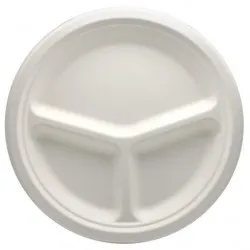 Farfurie 26 CM, 3 Compartimente, Bio, trestie de zahar, 50 buc/set