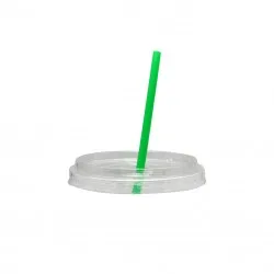 Capac plat cu orificiu pentru pai, 100 buc/set Capac plat cu orificiu pentru pai, 100 buc/set