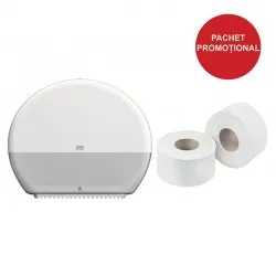 Pachet dispenser hartie igienica mini Jumbo Tork + 1 bax Hartie igienica mini jumbo 130m Pachet dispenser hartie igienica mini Jumbo Tork + 1 bax Hartie igienica mini jumbo 130m