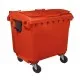 Container HDPE CLF 1100L cu capac plat rosu - Transportul nu este inclus Container HDPE CLF 1100L cu capac plat rosu - Transportul nu este inclus