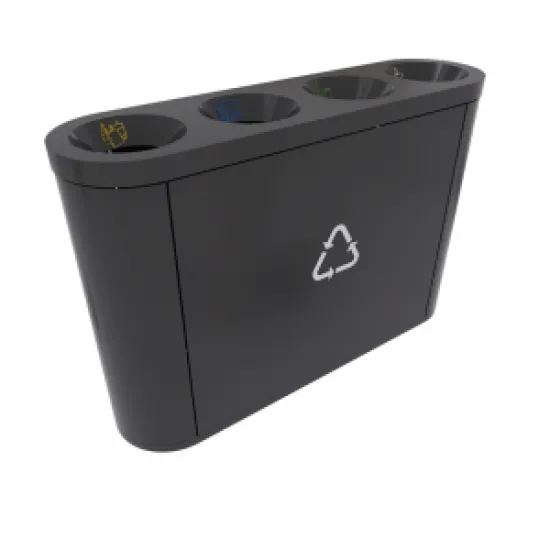 COPENHAGEN B Cosuri pentru colectare deseuri pentru zonele publice; 4x40L, metalic, 124x33x80 cm COPENHAGEN B Cosuri pentru colectare deseuri pentru zonele publice; 4x40L, metalic, 124x33x80 cm