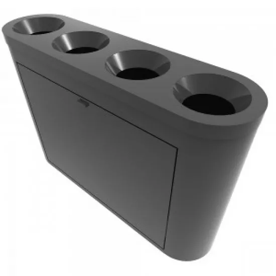 COPENHAGEN B Cosuri pentru colectare deseuri pentru zonele publice; 4x40L, metalic, 124x33x80 cm COPENHAGEN B Cosuri pentru colectare deseuri pentru zonele publice; 4x40L, metalic, 124x33x80 cm