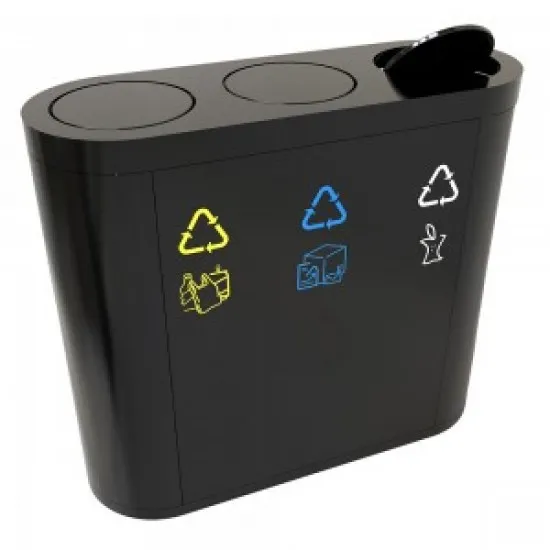 COPENHAGEN B Cosuri pentru colectare deseuri pentru zonele publice; 4x40L, metalic, 124x33x80 cm COPENHAGEN B Cosuri pentru colectare deseuri pentru zonele publice; 4x40L, metalic, 124x33x80 cm