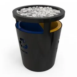 GENEVE SM Cos de reciclare cu design elegant din metal cu pietre decorative GENEVE SM Cos de reciclare cu design elegant din metal cu pietre decorative