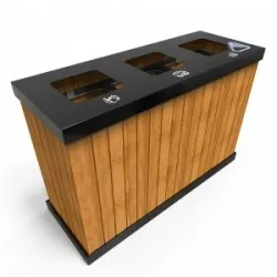 OSLO MW Cosuri din metal pentru reciclare exterioare cu mai multe compartimente, 3×50/60L: 88 x 32 x 80 cm OSLO MW Cosuri din metal pentru reciclare exterioare cu mai multe compartimente, 3×50/60L: 88 x 32 x 80 cm