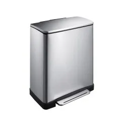 Cos de gunoi - material inoxidabil cu garnitura din plastic 50 l Cos de gunoi - material inoxidabil cu garnitura din plastic 50 l