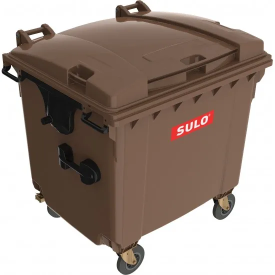Eurocontainer maro din material plastic, cu capac plat, SULO, 1100 l - Transport Inclus Eurocontainer maro din material plastic, cu capac plat, SULO, 1100 l - Transport Inclus