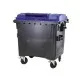 Eurocontainer din plastic 1100L, capac plat, albastru, inchizatoare pentru capac - colectare hartie SULO - Transport Inclus