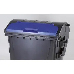 Eurocontainer din plastic, 1100L, negru, capac in capac albastru, SULO - Transport Inclus Eurocontainer din plastic, 1100L, negru, capac in capac albastru, SULO - Transport Inclus