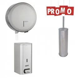 Pachet dozator de sapun, dispenser hartie igienica si perie WC Pachet dozator de sapun, dispenser hartie igienica si perie WC