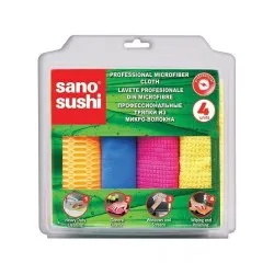 Set 4 lavete profesionale din microfibre Sano Sushi Set 4 lavete profesionale din microfibre Sano Sushi