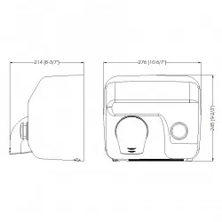 Uscator de maini actionare cu buton, SANIFLOW Mediclinics, inox satinat Uscator de maini actionare cu buton, SANIFLOW Mediclinics, inox satinat