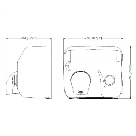 Uscator de maini actionare cu buton, SANIFLOW Mediclinics, inox satinat Uscator de maini actionare cu buton, SANIFLOW Mediclinics, inox satinat