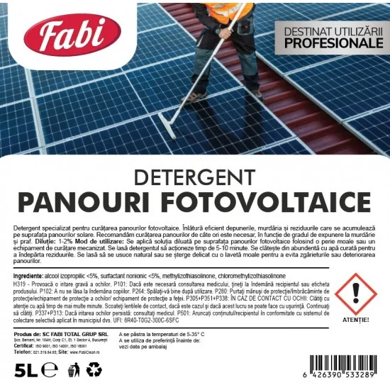 FABI Detergent pentru panouri fotovoltaice 1l
