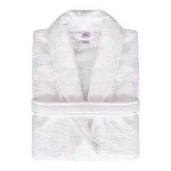 Halat de baie, pentru hotel, 100% bumbac, culoare alb, 380 grame