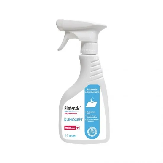 KLINOSEPT™ – Dezinfectant rapid pentru suprafete și instrumente medicale RTU – pe baza de alcool, 500 ml KLINOSEPT™ – Dezinfectant rapid pentru suprafete și instrumente medicale RTU – pe baza de alcool, 500 ml