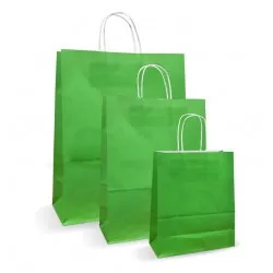 Set 100 bucati, Pungi albe colorate verzi, 32x12x41cm Set 100 bucati, Pungi albe colorate verzi, 32x12x41cm